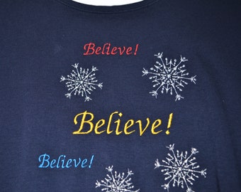 Embroidered T-Shirt  Believe