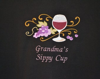 Grandma's Sippy Cup - Ladies Embroidered Top