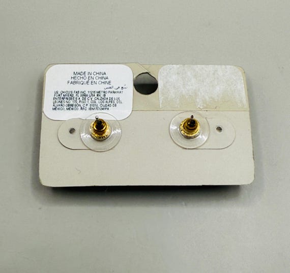 Chico’s Gold Silver Tone Stud Statement Earrings - image 2