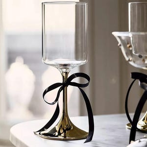 Anthropologie Morgan Collection Metallic Gold Set med två vinglas bild 1