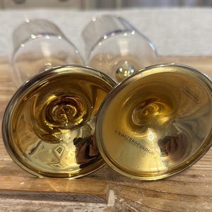 Anthropologie Morgan Collection Metallic Gold Set med två vinglas bild 6