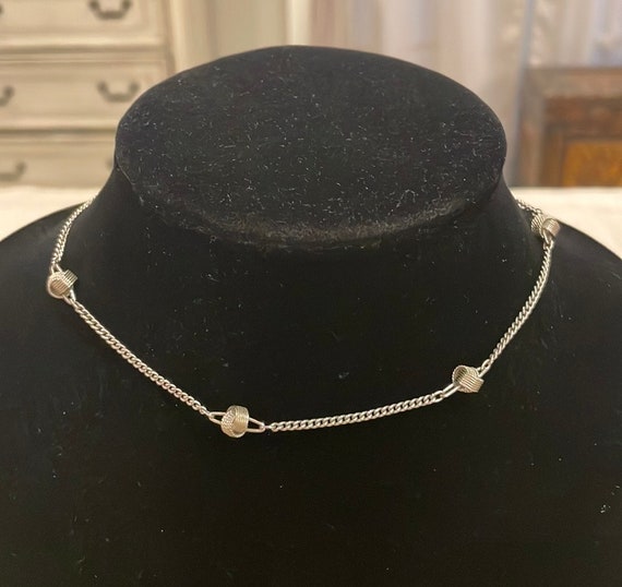 Vintage Avon Silver Tone Knotted Choker Collar St… - image 1