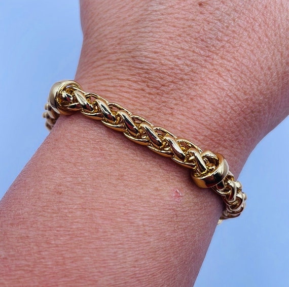 Vintage Gold Tone Chain Link Statement Bracelet - image 2
