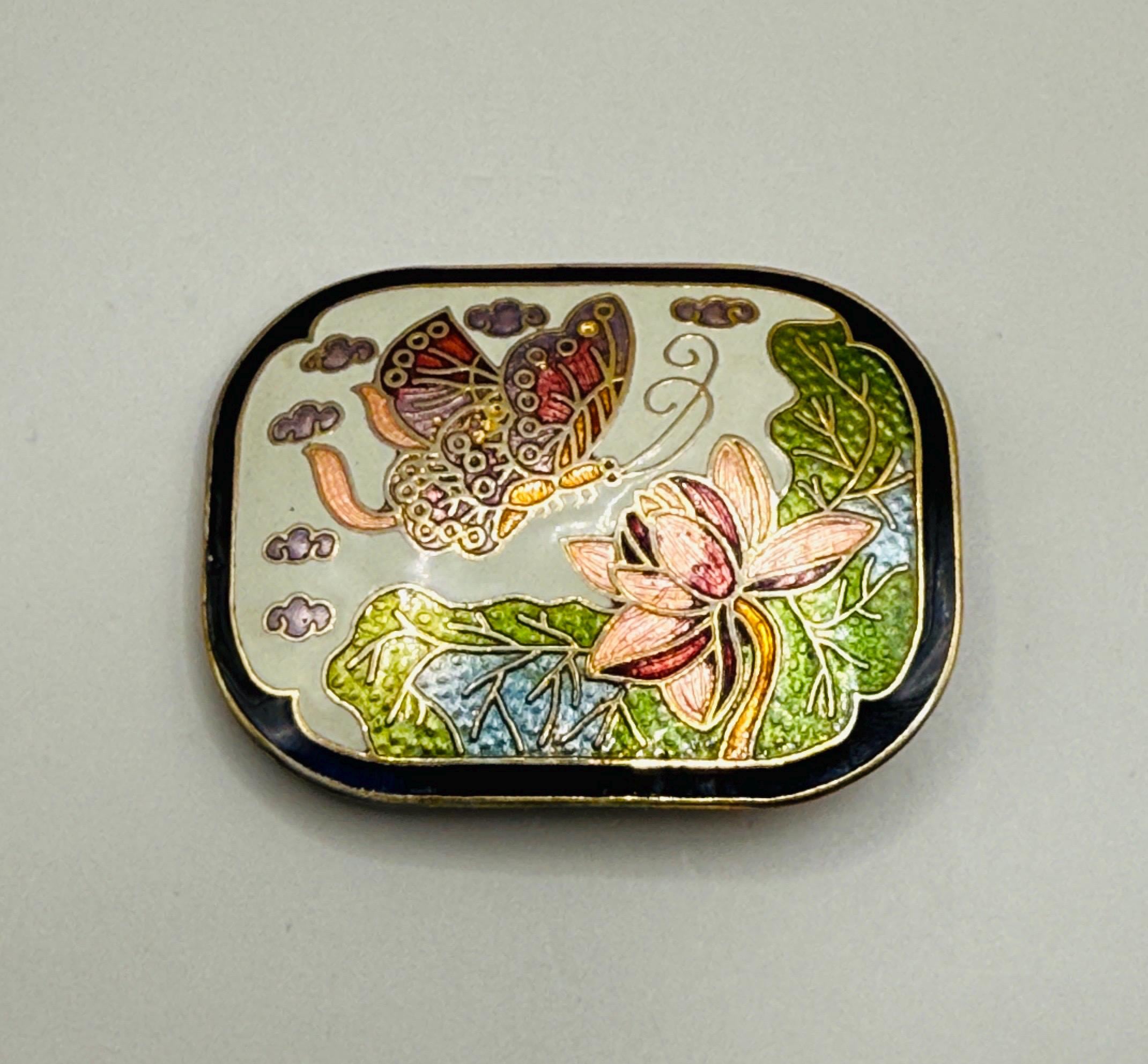 Vintage Chinese Cloisonne Enamel Dragon Belt Buckle Butterfly Scarf Clip Lot 2 Lot 175 | JAPANESE MEIJI DRAGON CLOISONNE ENAMEL BELT BUCKLE main image 3