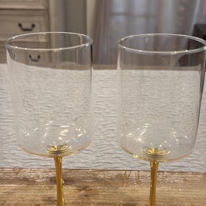 Anthropologie Morgan Collection Metallic Gold Set med två vinglas bild 5