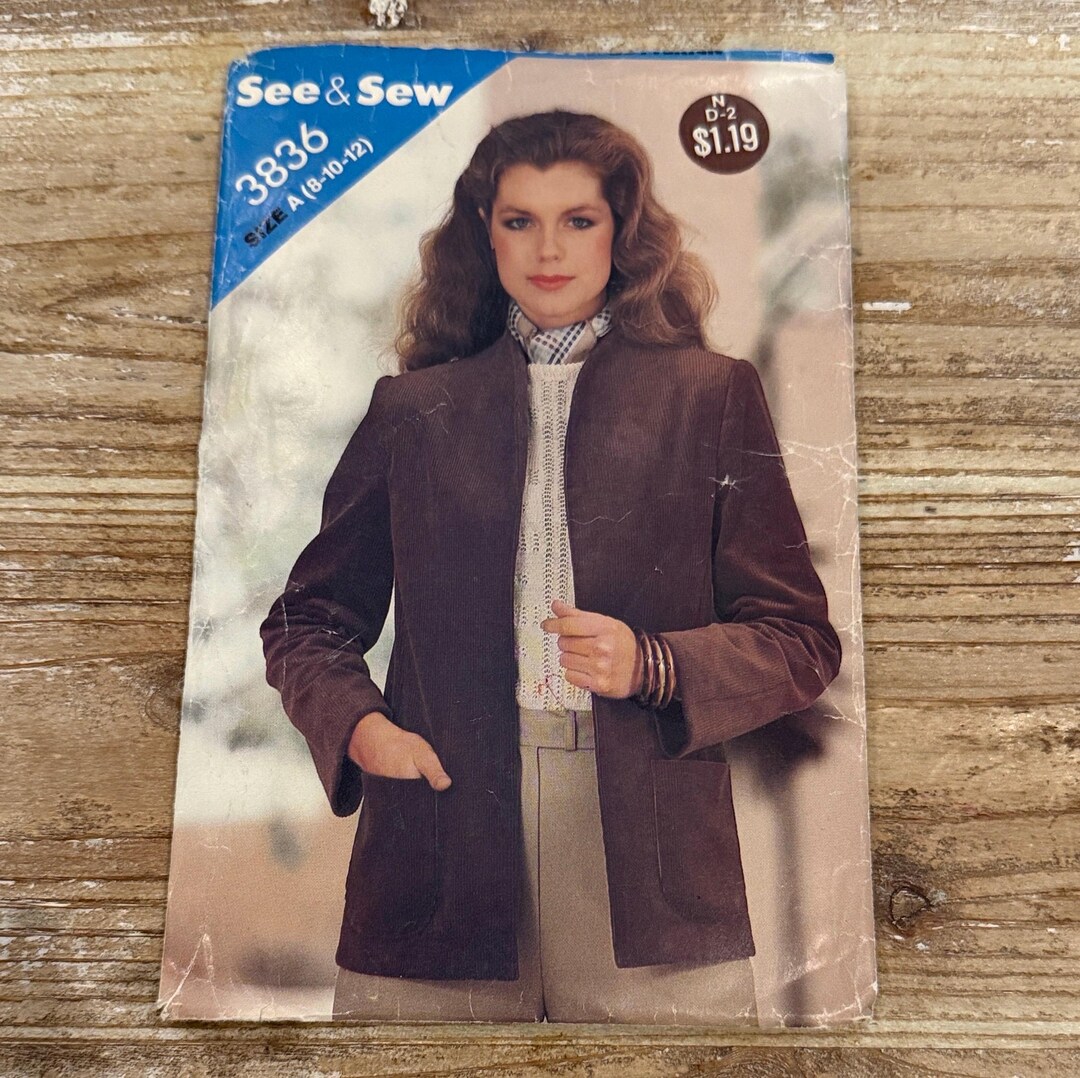 Vintage See & Sew Butterick Misses Jacket Uncut Sewing Pattern 3836 - Etsy