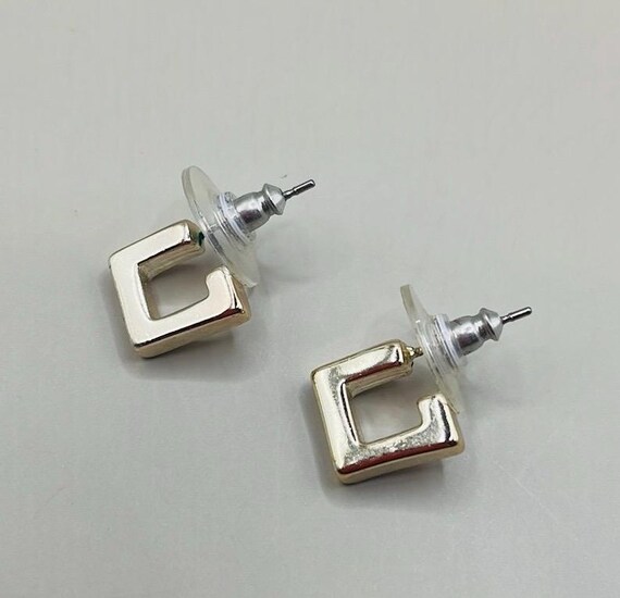 Vintage Geometric Square Stud Dangle Drop Stateme… - image 2