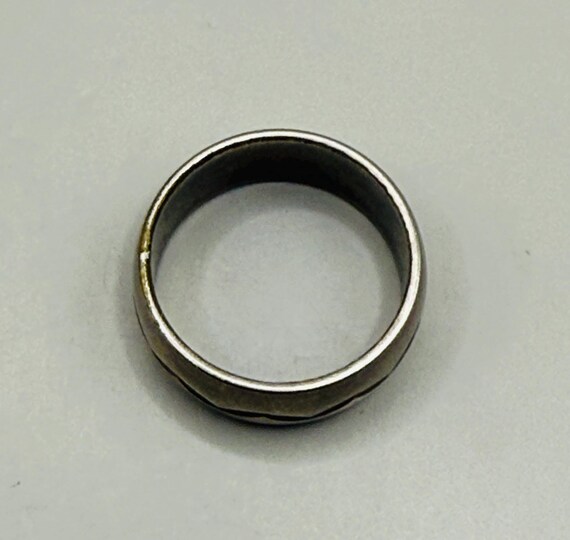 Vintage Silver Tone Zigzag Statement Ring Size 7 - image 3