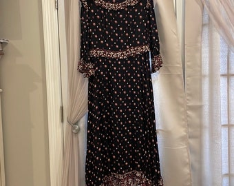 free people calico skies midi dress Free People Calico Skies Midi Dress - Black Combo