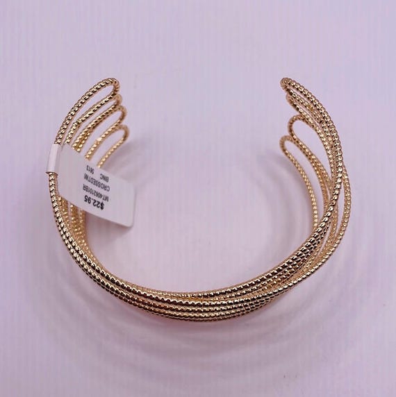 Gold Tone Large Cuff Bangle Statement Bracelet - image 2
