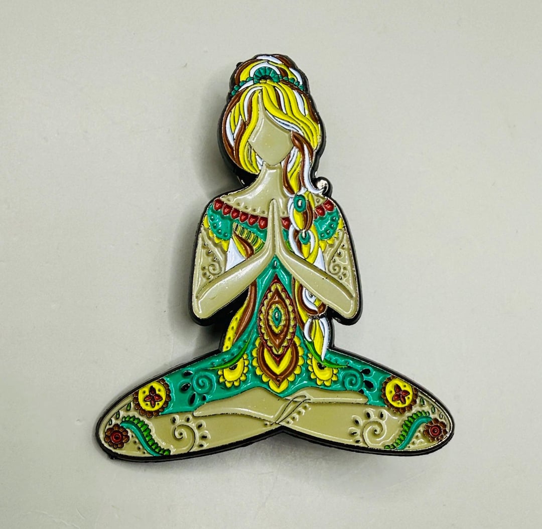 Colorful Women’s Yoga Girl Pose Namaste Trading Enamel Pin - Etsy