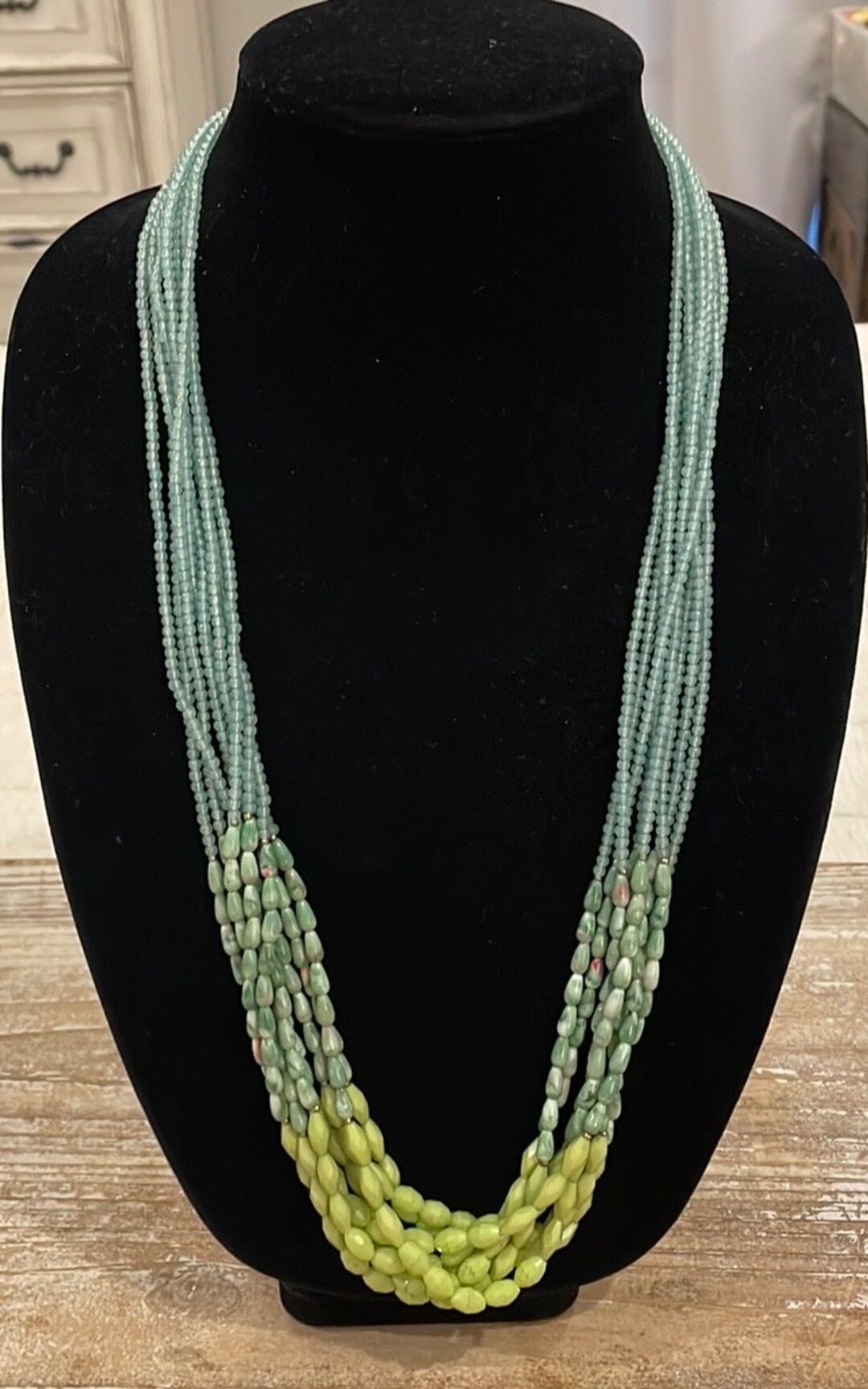 Green strings multi-layer necklace main image 1