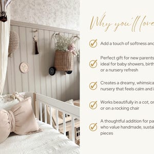 Beige muslin bow cushion | Neutral pillow for girls room | Handmade nursery decor | bow theme image 12