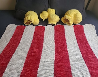 Popcorn Pillow and Blanket Set Pattern