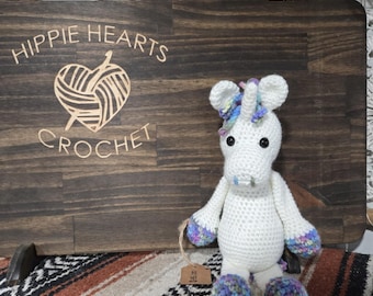 Crochet White Unicorn Stuffy