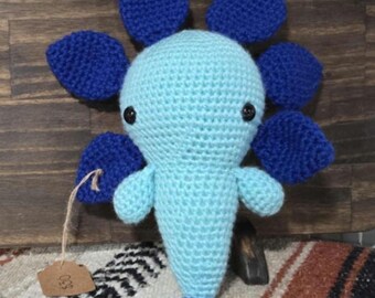 Crochet Blue Axolotl Stuffy