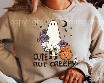 Halloween Sweat Shirt, Scary Shirt, Oversized Sweatshirt, Ghost Shirt, Trendy Shirt, Retro,Trick or Treat, Party Gift, Cute But Creepy Shirt