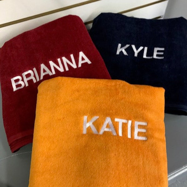 Beach Towels, Solid Colors Port & Co, Monogrammed Towels, Kids, Adults, Children