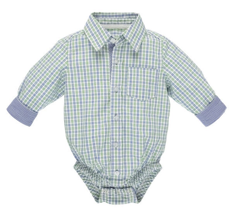 Diaper Shirt Plaid Diaper Shirt 0-6 Months 100/% Cotton Can be Personalized Baby Ganz