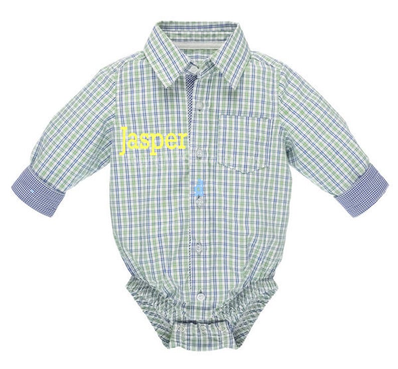 Diaper Shirt Plaid Diaper Shirt 0-6 Months 100/% Cotton Can be Personalized Baby Ganz
