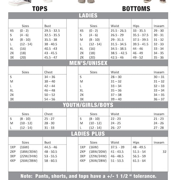 Boxercraft Size Chart