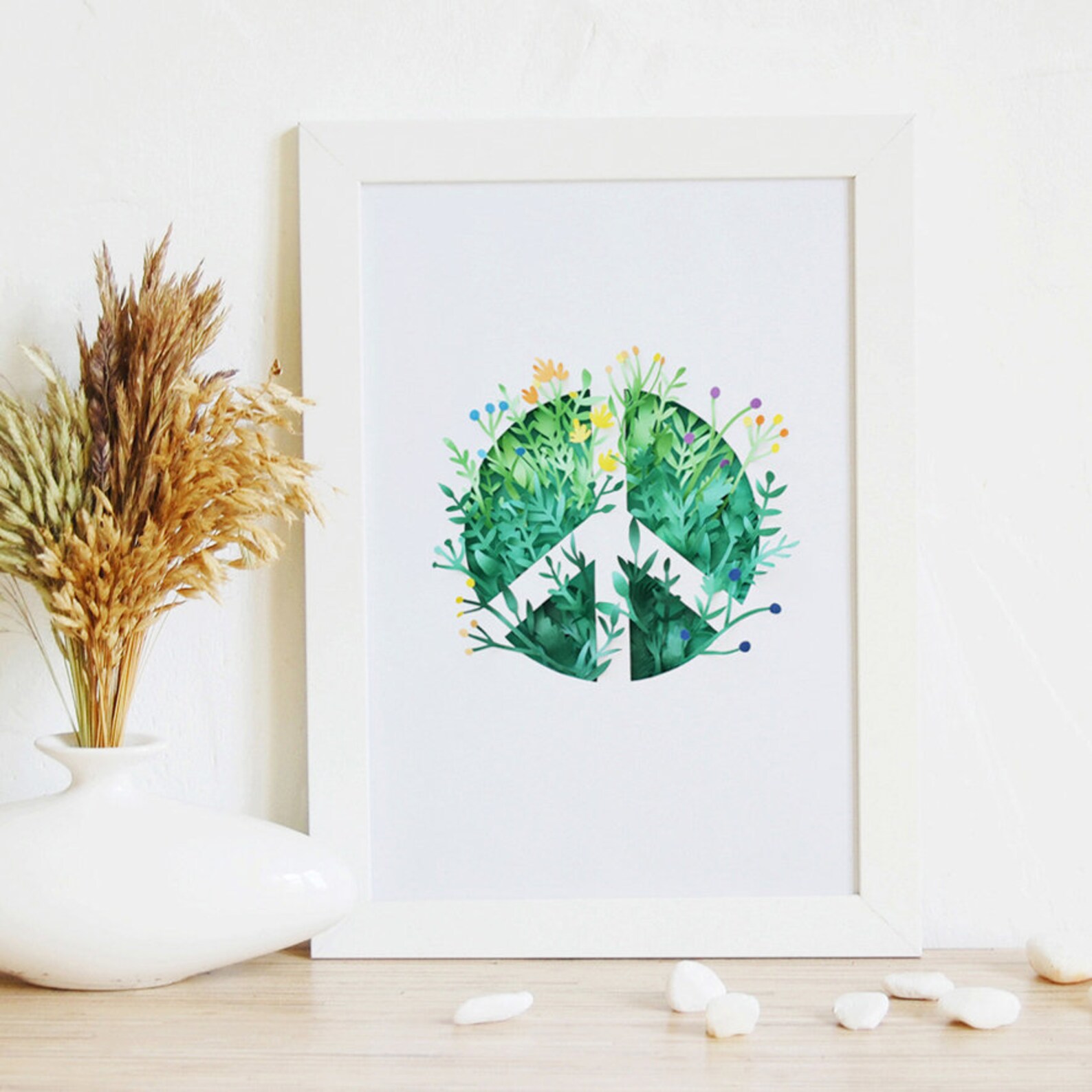 Hippie Wall art Digital file Peace sign art Print Wall Etsy