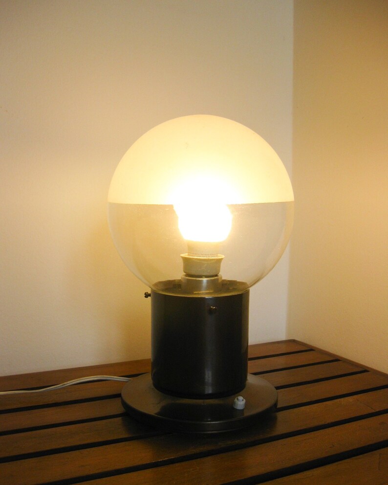 Mid Century Table Lamp Globe Light Copper Vintage 60s 70s