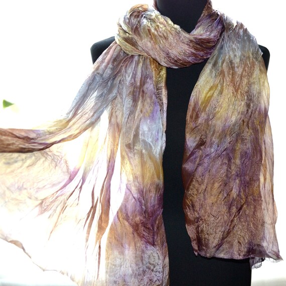 Silk scarf women hand painted oversize shawl lightweight | Etsy