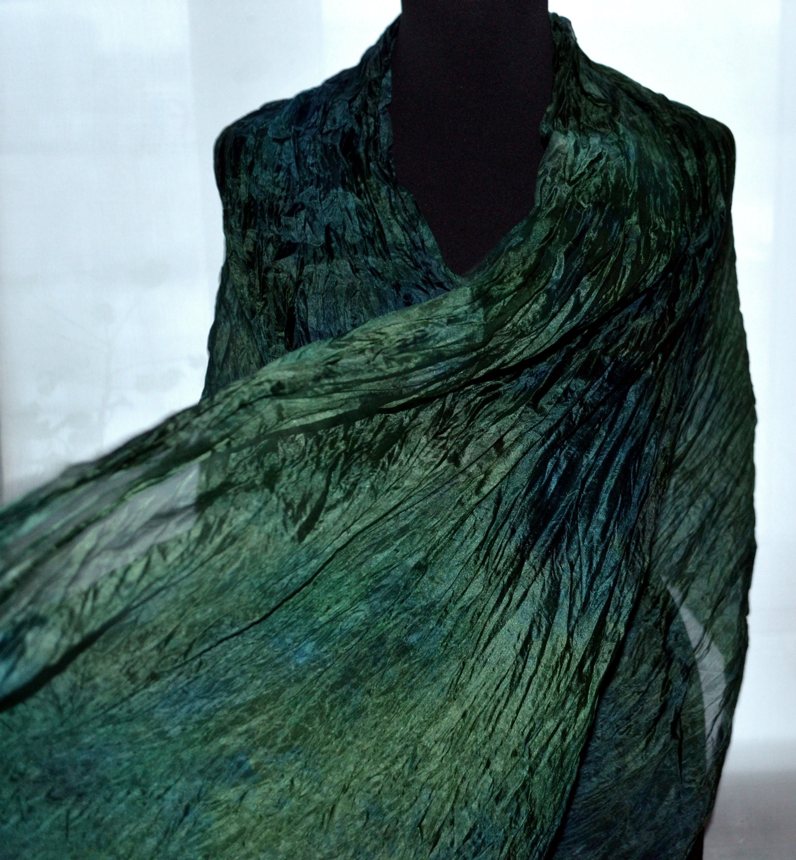 green silk scarf
