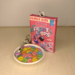 Handmade Polymer Clay Froot Loops, Cereal Earrings, Miniature Food, Breakfast Earrings, Fun Handmade Earrings, Mismatched Earrings