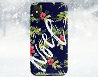 Holiday Phone Case: Pine Berry Design (Slim & Tough Options)