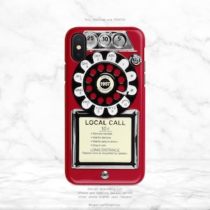 Retro Payphone Rotary Dial Phone Case 1950s Lipstick Red iPhone Case Retro Vintage Samsung Case Hipster Phone Case Google   Case Nfi