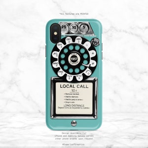 Vintage Mint Blue Retro Payphone Rotary Dial Phone Case iPhone Case 1950's Style Samsung Case Hipster Phone Case Google   Case Nfi
