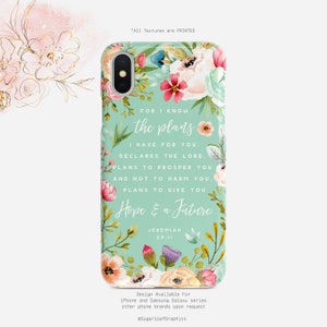 Jeremiah 29:11 Bible Verse Phone Case Christian Quote iPhone Case Mint Samsung Case For I Know The Plans I Have For You Google  Nfi