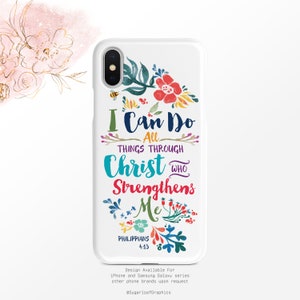 Philippians 4:13 Phone Case Bible Verse I Can Do All Things Through Christ Who Strengthens Me Colorful iPhone Case Google   Case Nfi
