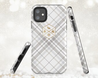 Plaid Holiday Phone Case: Slim or Tough Protection for iPhone & Samsung