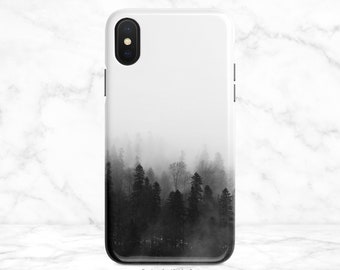 Foggy Forest Phone Case: Misty Woods Design with Edge Wrap