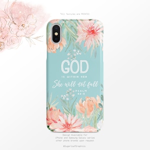 Psalm 46:5 Phone Case God Is Within Her She Will Not Fall Bible Verse iPhone Case Christian Quote Samsung Case  Google  Nfi