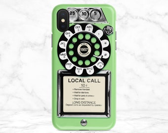 Retro Payphone Rotary Dial Phone Case 1950's Style Key Lime Green iPhone Case Samsung Case Hipster Phone Case Google   Case Nfi