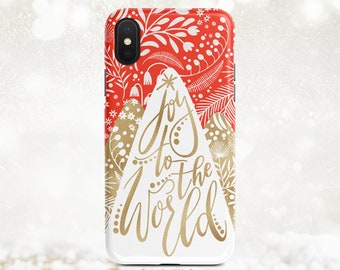 Festive Floral Christmas Phone Case: Slim or Tough Styles