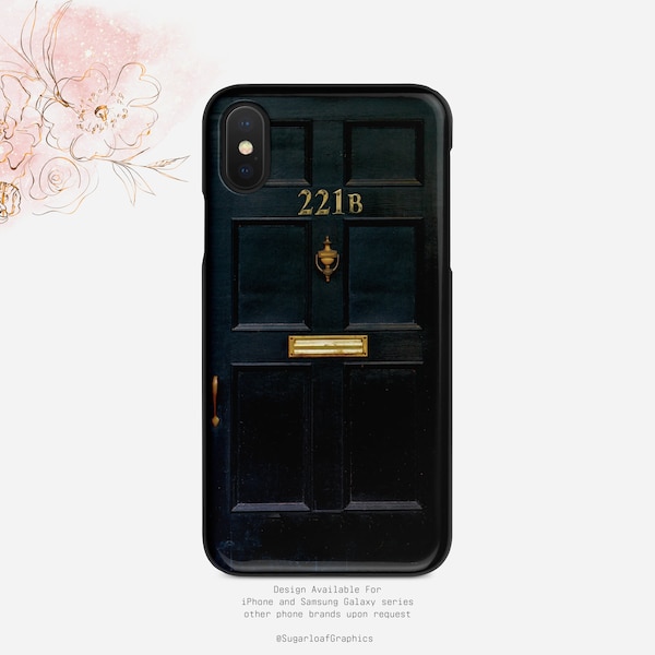 221B Baker Street Phone Case Sherlock Holmes Door iPhone Case Victorian Samsung Case Classical Literature Google   Case Nfi