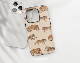 Tiger Print Phone Case: Slim Fit with Protective Silicone Inlay