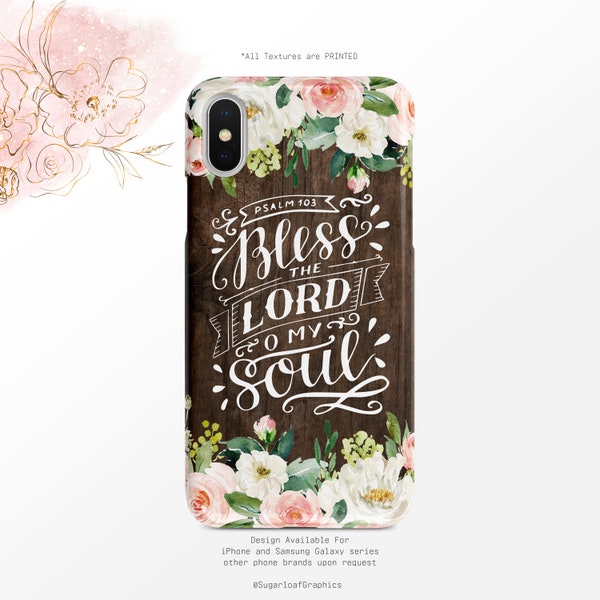 Psalm 103 Phone Case Bless The Lord O My Soul Bible Verse iPhone Case Wood Grain Google     Nfi
