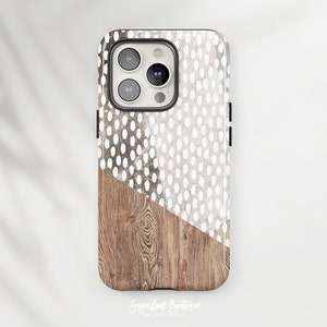 Boho Wood Beige Ombré Polka Dot Urban Chic Geometric Pattern Modern Minimalistic Elegant - iPhone and Samsung Protective Slim Fit Covers