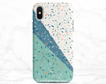 Teal Blue Confetti Pattern Phone Case Geometric iPhone Case Samsung Case    Google  Nfi