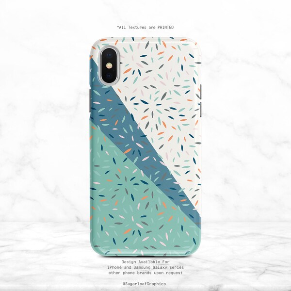 Teal Blue Confetti Pattern Phone Case Geometric iPhone Case Samsung Case    Google  Nfi