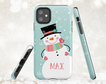 Snowman Phone Case - Custom Winter Art, Glossy or Matte Finish