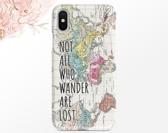 Funda para teléfono: Mapa Wanderlust vibrante (acabado brillante o mate)