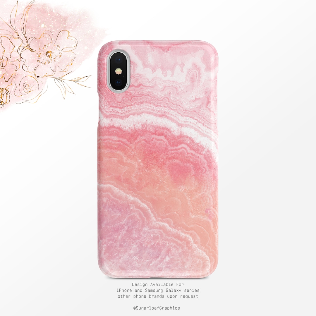 Pink Onyx Marble Ombre Watercolor Print Phone Case iPhone Case Samsung ...