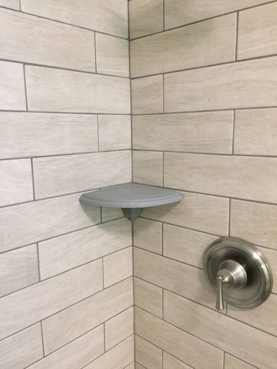 8 Bathroom Shampoo / Shower Corner Shelf After Tile Add-on delorean Gray 